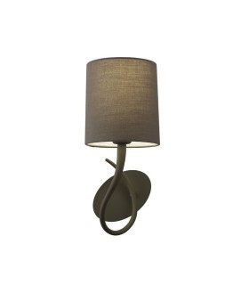 Wall Lamp Switched 1 Light E27, Ash Grey with Ash Grey Shade - 1