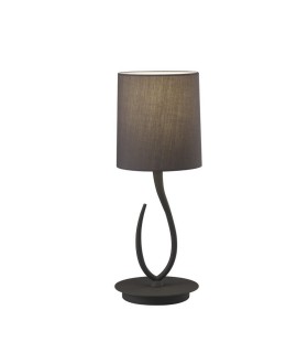 Table Lamp 1 Light E27, Small Ash Grey with Ash Grey Shade - 1
