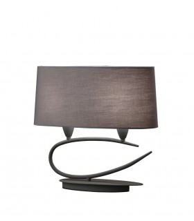 Table Lamp 2 Light E27, Ash Grey with Ash Grey Shades - 1