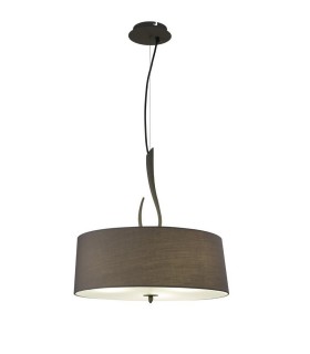 Cylindrical Ceiling Pendant 3 Light E27, Ash Grey with Ash Grey Shade - 1