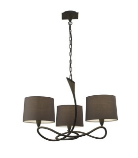 Ceiling Pendant 3 Light E27, Ash Grey with Ash Grey Shades - 1