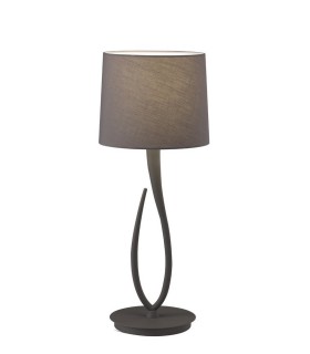 Table Lamp 1 Light E27, Large Ash Grey with Ash Grey Shade - 1