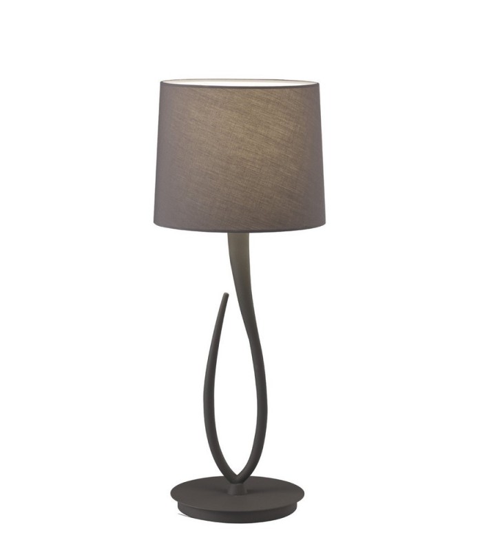 Table Lamp 1 Light E27, Large Ash Grey with Ash Grey Shade - 1
