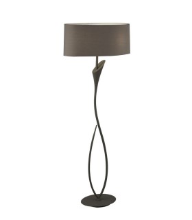 Floor Lamp 2 Light E27, Ash Grey with Ash Grey Shade - 1