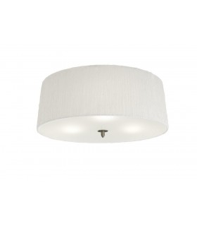 Ceiling 3 Light E27, Satin Nickel with White Shade - 1