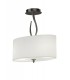 Semi Flush Ceiling 2 Light E27, Satin Nickel with White Shade - 1