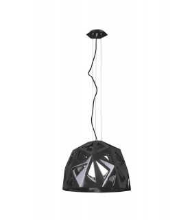 Dome Ceiling Pendant E27, Gloss Black, Polished Chrome - 1