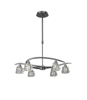 Telescopic Semi Flush Convertible 6 Light G9, Satin Nickel - 1