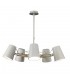 Ceiling Pendant 5 Light E27, Matt White, Beech - 1