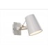 Wall Lamp Switched 1 Light E27 Arm, Matt White, Beech - 1