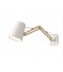Wall Lamp Switched 1 Light E27 Double Arm, Matt White, Beech - 1