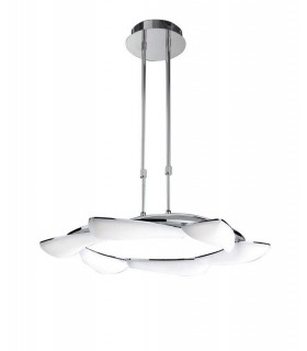 Telescopic 36W LED Round 3000K, 3240lm, Polished Chrome, Frosted Acrylic - 1