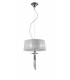 Ceiling Pendant 3+1 Light E27+G9, Polished Chrome with White Shade & Clear Crystal - 1
