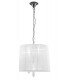 Ceiling Pendant 3+3 Light E14+G9, Polished Chrome with White Shade & Clear Crystal - 1