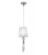 Ceiling Pendant 1+1 Light E27+G9, Polished Chrome with White Shade & Clear Crystal - 1