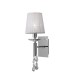 Wall Lamp Switched 1+1 Light E14+G9, Polished Chrome with White Shade & Clear Crystal - 1
