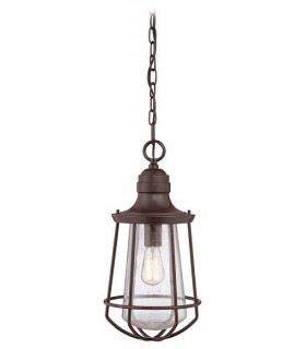 1 Light Large Ceiling Lantern Pendant Bronze, E27 - 1