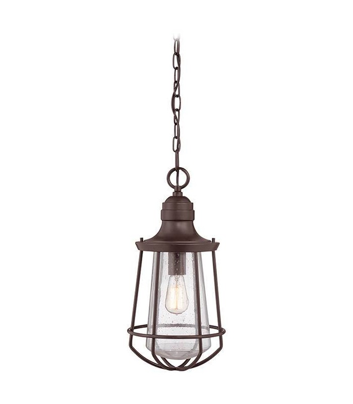 1 Light Large Ceiling Lantern Pendant Bronze, E27 - 1