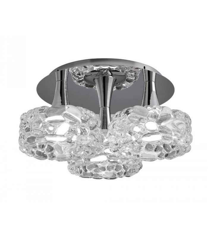 Flush Cluster Ceiling 3 Light E27 Large, Polished Chrome - 1