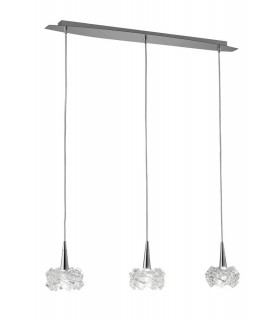 Ceiling Pendant 3 Light G9 Line Small, Polished Chrome - 1