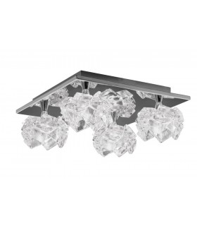 Flush Ceiling 4 Light G9 Square, Polished Chrome - 1
