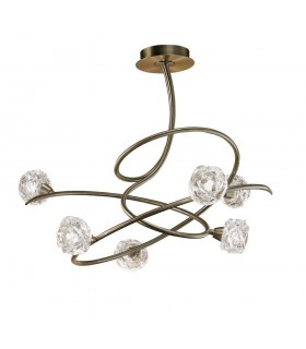 Semi Flush Ceiling 6 Light G9, Antique Brass - 1