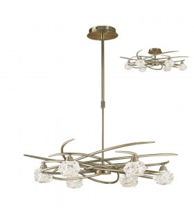 Telescopic Semi Flush Convertible 6 Light G9, Antique Brass - 1