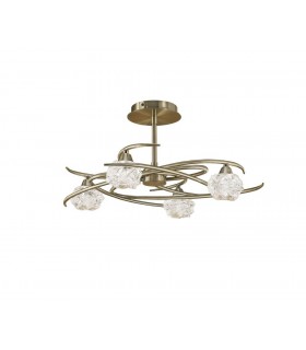 Semi Flush Ceiling 4 Light G9, Antique Brass - 1