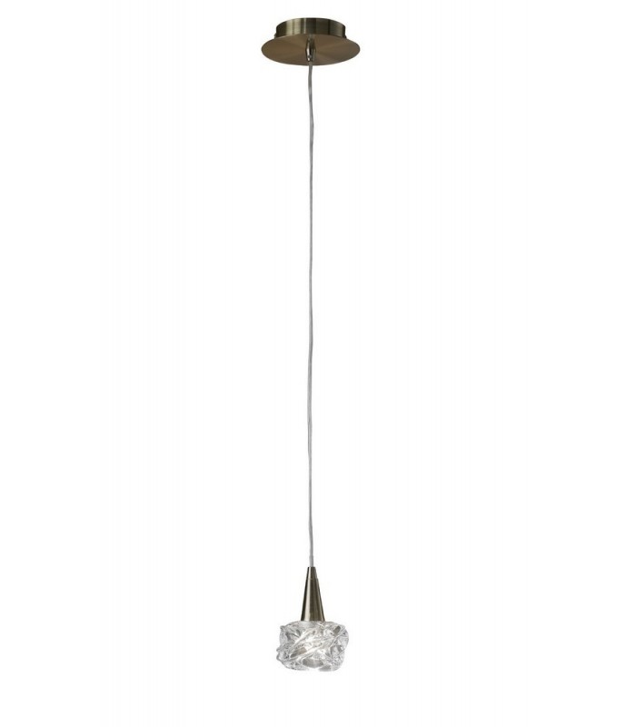 Ceiling Pendant 1 Light G9, Antique Brass - 1