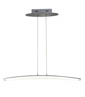Ceiling Pendant 20W LED 70cm Bar 3000K, 1800lm, Satin Aluminium, Frosted Acrylic - 1