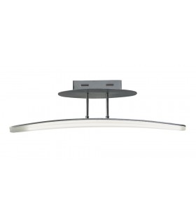 Semi Flush Ceiling 20W LED 70cm Bar 3000K, 1800lm, Satin Aluminium, Frosted Acrylic - 1