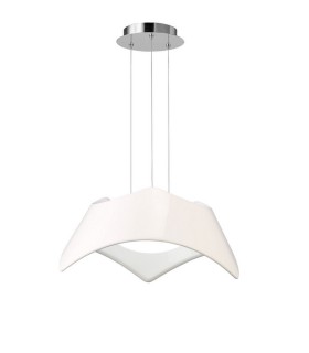 Ceiling Pendant 5W+19W LED 3000K, 2520lm, Gloss White, Polished Chrome - 1