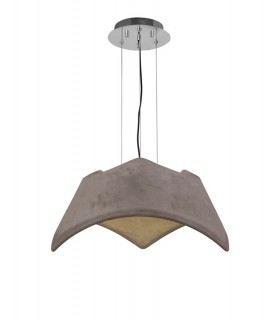 Ceiling Pendant 3 Light E27, Cement Effect, Polished Chrome - 1