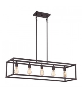 5 Light Pendant Bar Island Chandelier Light Western Bronze, E27 - 1