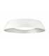 Flush Ceiling Large, 5 Light E27 Max 20w, Cylindrical 60cm, Matt White, Silver, White Acrylic - 1