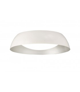 Flush Ceiling Small, 3 Light E27 Max 20w, Cylindrical 45cm, Matt White, Silver, White Acrylic - 1