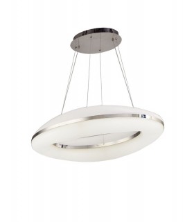 Ceiling Pendant 80W LED 3000K, 6400lm, Polished Chrome, Frosted Acrylic - 1