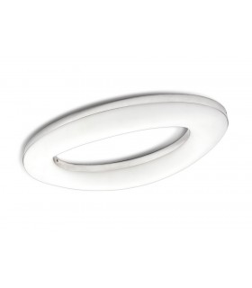Flush Ceiling 40W LED 3000K, 3200lm, Polished Chrome, Frosted Acrylic - 1