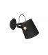 Wall Lamp with Black Shade 1 Light E27, Matt Black, Beech with Black Shade - 1