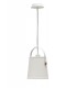 Ceiling Pendant with White Shade 1 Light E27, Matt White, Beech with Ivory White Shade - 1