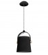 Ceiling Pendant with Black Shade 1 Light E27, Matt Black, Beech with Black Shade - 1