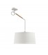 Multi Position Ceiling Pendant with White Shade 1 Light E27, Matt White, Beech with Ivory White Shade - 1