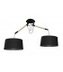 Ceiling Pendant with Black Shade 2 Light E27, Matt Black, Beech with Black Shades - 1