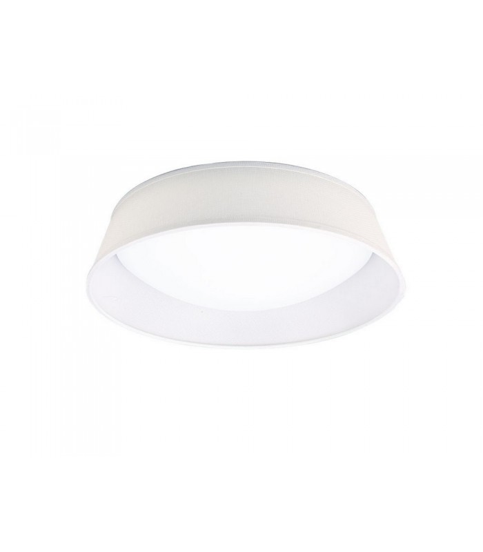 Flush Ceiling, 3 Light E27, 45cm, White Acrylic with Ivory White Shade - 1