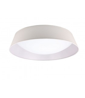 Flush Ceiling, 9 Light E27, 90cm, White Acrylic with Ivory White Shade - 1