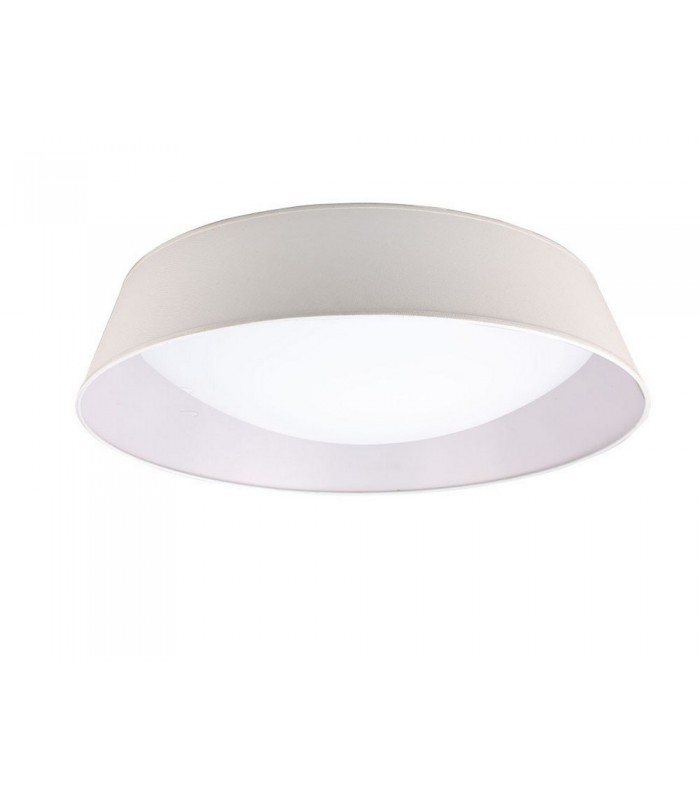 Flush Ceiling, 9 Light E27, 90cm, White Acrylic with Ivory White Shade - 1
