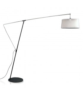 M4968 Floor Arch Lamp E27 with Black Shade, Black, Polished Chrome - 1