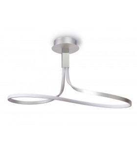 Semi Flush Ceiling 40W LED 3000K, 3200lm, Silver, Frosted Acrylic, Polished Chrome - 1