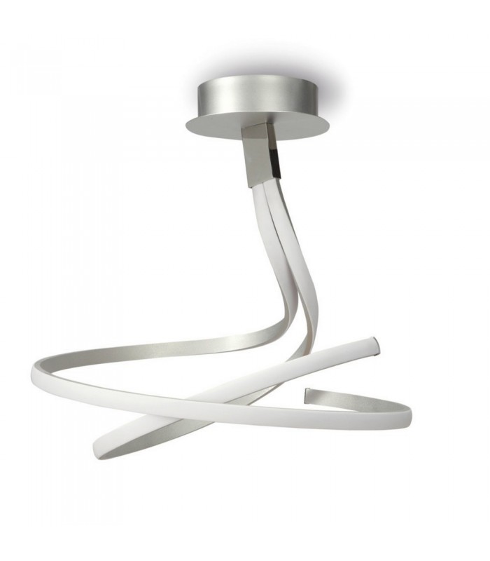 Semi Flush Ceiling 50W LED 3000K, 4000lm, Silver, Frosted Acrylic, Polished Chrome - 1