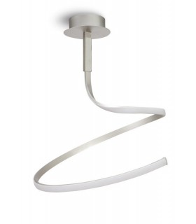 Semi Flush Ceiling 30W LED 3000K, 2400lm, Silver, Frosted Acrylic, Polished Chrome - 1